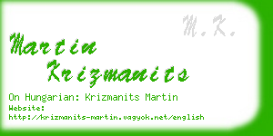 martin krizmanits business card